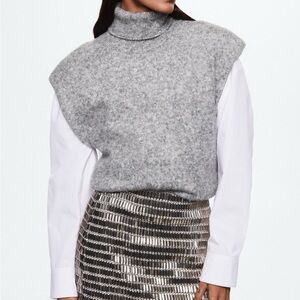 Gray Women's Turtle Knitted Vest